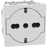 Presa flat Bticino Matix Go 2 P+T 16 A 250 V standard tedesco e italiano 2 moduli colore bianco