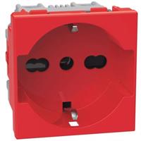 Presa 2 P+T Bticino Matix Go 16 A 250V 2 moduli colore rosso