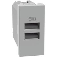 Caricatore USB Bticino Matix Go JG4191AA con due porte tipo AA 15W 1 modulo