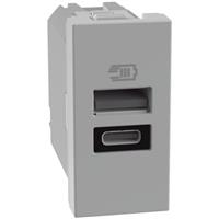Caricatore USB Bticino Matix Go JG4191AC con una porta tipo A e una C 15W 1 modulo