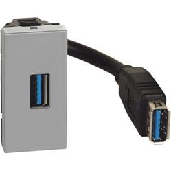Connettore USB Bticino Matix Go JG4285P tipo A pre connesso 1 modulo colore grigio