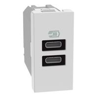 Caricatore USB Bticino Matix Go JW4191CC con due porte di tipo C 15W 1 modulo.