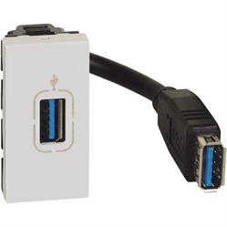 Connettore USB Bticino Matix Go JW4285P tipo A pre connesso 1 modulo colore bianco