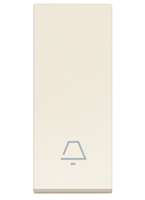 Tasto con simbolo campanello Vimar Linea 31000.CC allineato e illuminabile 1 modulo colore canapa
