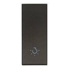 Tasto con simbolo luce Vimar Linea 31000.LG allineato e illuminabile 1 modulo colore nero