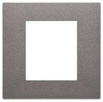 Placca Vimar Linea 30642.22 2 moduli colore metal tecnopolimero verniciato