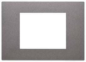 Placca Vimar Linea 30653.22 3 moduli colore metal tecnopolimero verniciato