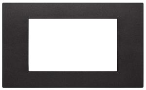 Placca Vimar Linea 30654.02 4 moduli colore nero tecnopolomero