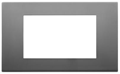 Placca Vimar Linea 30654.72 4 moduli colore inox satinato