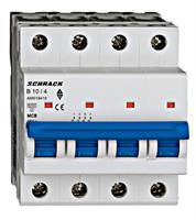 Interruttore magnetotermico AM618440 Schrack 4 moduli attacco DIN 4P 40A 6kA 230Vac curva B