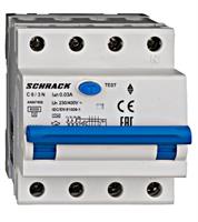 Interruttore magnetotermico differenziale AK667816 Schrack 3 poli + neutro 16A 6KA 0,03A curva C 4 moduli Classe A