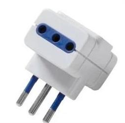 Adattatore spine FAI triplo bipasso doppia uscita 10A e 16A