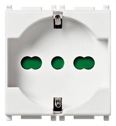 Presa SICURY Vimar Linea 2P+T 16 A 250 V, universale standard italiano P40, bianco 2 moduli