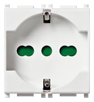 Presa SICURY Vimar Linea 2P+T 16 A 250 V, universale standard italiano P40, bianco 2 moduli