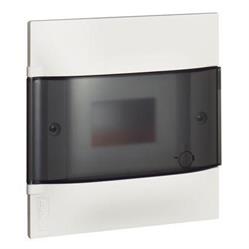 Centralino da incasso LINEA HABITA in resina termoplastica con portello fumè 6 moduli DIN da completare con scatola