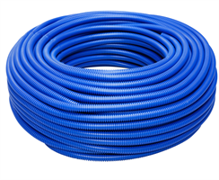 Tubo corrugato in PVC con Tirafilo flessibile colore blu diametro 20mm