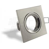 Porta Lampada Alpha Elettronica quadrato in metallo adatto per installazioni da incasso, ghiera interna orientabile