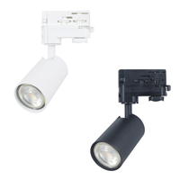 Faretto da Binario Graz Bot Lighting con Corpo pressofuso in alluminio, per binario 3 fasi, orientabile a 360°, attacco GU10 max 7W colore Nero