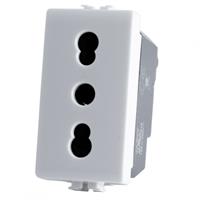 Presa Bipasso Bivalente Biesse serie Fom da 18A/16A 250V 2P+T 1 Modulo compatibile con serie MATIX