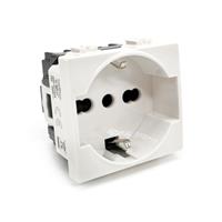 Presa Bipasso Schuko Universale Biesse serie Fom da 16A 250V 2 Moduli compatibile con serie MATIX