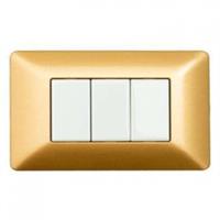 Placca Biesse serie Fom colore Oro 3 Moduli