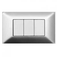 Placca Biesse serie Fom colore Argento 3 Moduli