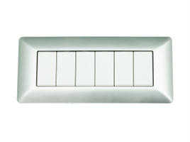 Placca Biesse serie Fom colore Argento 6 Moduli