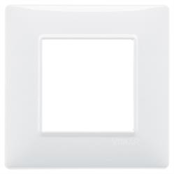 Placca Vimar Linea 14642.01 2 moduli in tecnopolimero colore Bianco