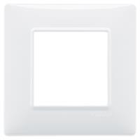 Placca Vimar Linea 14642.01 2 moduli in tecnopolimero colore Bianco
