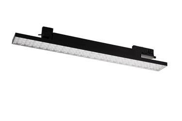 Lampada Lineare in allumunio con Adattatore trifase colore Nero goffrato con Driver incluso 25W 4000K IP20