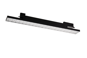 Lampada Lineare in allumunio con Adattatore trifase colore Nero goffrato con Driver incluso 25W 4000K IP20