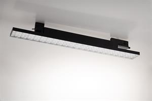 Lampada Lineare in allumunio con Adattatore trifase colore Nero goffrato con Driver incluso 25W 4000K IP20