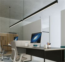 Plafoniera Led a sospensione in alluminio 100cm 26W 3000K colore Nero goffrato con Driver incluso