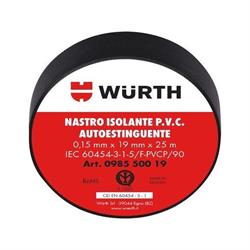 Nastro Isolante Wurth da 19mm 25 Metri colore Nero