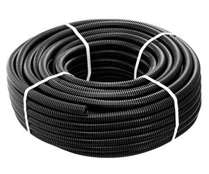 Tubo Protettivo Isolante Corrugato Pieghevole Autoestinguente Con Tirafilo colore Nero Diametro 20MM (matassa 100 METRI)