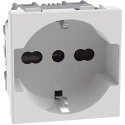 Presa 2P+T 16 A 250 V adatta per spine standard Italia 2 moduli colore Bianco