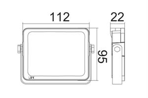 FARETTO SLIM BIANCO IP65, LED SMD Serie FA4, 20W, 110°,6500K, 220-240Vac,LM1800, CRI80, 112x95x22mm