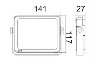 FARETTO SLIM BIANCO IP65, LED SMD Serie FA4, 30W, 110°,6500K, 220-240Vac,LM2800, CRI80, 141x117x27mm