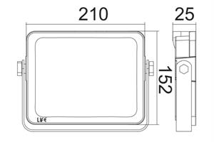 FARETTO SLIM BIANCO IP65, LED SMD Serie FA4, 50W, 110°,6500K, 220-240Vac,LM5000, CRI80, 201x152x25mm